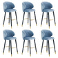 Glam Backrest Bar Stool Upholstered Counter Stool for Bristol with Wooden Legs Blue 6 Piece Set Clearhalo 'Bar Furniture' 'Bar Stools' 'bar_stools' 'furn' 'furn_bar_stools' 'Furniture' 'Kitchen & Dining Furniture' 6794543