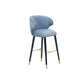 Glam Backrest Bar Stool Upholstered Counter Stool for Bristol with Wooden Legs Sky Blue 1 Piece Clearhalo 'Bar Furniture' 'Bar Stools' 'bar_stools' 'furn' 'furn_bar_stools' 'Furniture' 'Kitchen & Dining Furniture' 6794545