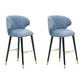 Glam Backrest Bar Stool Upholstered Counter Stool for Bristol with Wooden Legs Sky Blue 2 Piece Set Clearhalo 'Bar Furniture' 'Bar Stools' 'bar_stools' 'furn' 'furn_bar_stools' 'Furniture' 'Kitchen & Dining Furniture' 6794546