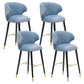 Glam Backrest Bar Stool Upholstered Counter Stool for Bristol with Wooden Legs Sky Blue 4 Piece Set Clearhalo 'Bar Furniture' 'Bar Stools' 'bar_stools' 'furn' 'furn_bar_stools' 'Furniture' 'Kitchen & Dining Furniture' 6794547