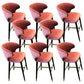 Glam Backrest Bar Stool Upholstered Counter Stool for Bristol with Wooden Legs Rose Red 8 Piece Set Clearhalo 'Bar Furniture' 'Bar Stools' 'bar_stools' 'furn' 'furn_bar_stools' 'Furniture' 'Kitchen & Dining Furniture' 6794554