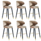 Glam Backrest Bar Stool Upholstered Counter Stool for Bristol with Wooden Legs Khaki 6 Piece Set Clearhalo 'Bar Furniture' 'Bar Stools' 'bar_stools' 'furn' 'furn_bar_stools' 'Furniture' 'Kitchen & Dining Furniture' 6794558