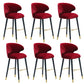 Glam Backrest Bar Stool Upholstered Counter Stool for Bristol with Wooden Legs Burgundy 6 Piece Set Clearhalo 'Bar Furniture' 'Bar Stools' 'bar_stools' 'furn' 'furn_bar_stools' 'Furniture' 'Kitchen & Dining Furniture' 6794563
