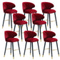 Glam Backrest Bar Stool Upholstered Counter Stool for Bristol with Wooden Legs Burgundy 8 Piece Set Clearhalo 'Bar Furniture' 'Bar Stools' 'bar_stools' 'furn' 'furn_bar_stools' 'Furniture' 'Kitchen & Dining Furniture' 6794564