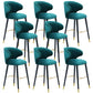 Glam Backrest Bar Stool Upholstered Counter Stool for Bristol with Wooden Legs Peacock Blue 8 Piece Set Clearhalo 'Bar Furniture' 'Bar Stools' 'bar_stools' 'furn' 'furn_bar_stools' 'Furniture' 'Kitchen & Dining Furniture' 6794569