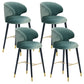 Glam Backrest Bar Stool Upholstered Counter Stool for Bristol with Wooden Legs Gray-Blue 4 Piece Set Clearhalo 'Bar Furniture' 'Bar Stools' 'bar_stools' 'furn' 'furn_bar_stools' 'Furniture' 'Kitchen & Dining Furniture' 6794572