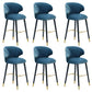 Glam Backrest Bar Stool Upholstered Counter Stool for Bristol with Wooden Legs Dark Blue 6 Piece Set Clearhalo 'Bar Furniture' 'Bar Stools' 'bar_stools' 'furn' 'furn_bar_stools' 'Furniture' 'Kitchen & Dining Furniture' 6794578