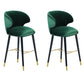 Glam Backrest Bar Stool Upholstered Counter Stool for Bristol with Wooden Legs Blackish Green 2 Piece Set Clearhalo 'Bar Furniture' 'Bar Stools' 'bar_stools' 'furn' 'furn_bar_stools' 'Furniture' 'Kitchen & Dining Furniture' 6794581
