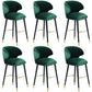 Glam Backrest Bar Stool Upholstered Counter Stool for Bristol with Wooden Legs Blackish Green 6 Piece Set Clearhalo 'Bar Furniture' 'Bar Stools' 'bar_stools' 'furn' 'furn_bar_stools' 'Furniture' 'Kitchen & Dining Furniture' 6794583