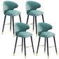 Glam Backrest Bar Stool Upholstered Counter Stool for Bristol with Wooden Legs Mint Green 4 Piece Set Clearhalo 'Bar Furniture' 'Bar Stools' 'bar_stools' 'furn' 'furn_bar_stools' 'Furniture' 'Kitchen & Dining Furniture' 6794587