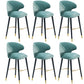 Glam Backrest Bar Stool Upholstered Counter Stool for Bristol with Wooden Legs Mint Green 6 Piece Set Clearhalo 'Bar Furniture' 'Bar Stools' 'bar_stools' 'furn' 'furn_bar_stools' 'Furniture' 'Kitchen & Dining Furniture' 6794588