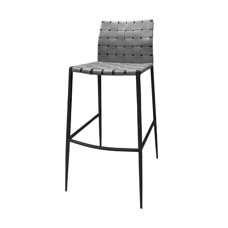 Modern Backrest Bar Stool Leather Counter Stool for Living Room Gray 1 Piece Clearhalo 'Bar Furniture' 'Bar Stools' 'bar_stools' 'furn' 'furn_bar_stools' 'Furniture' 'Kitchen & Dining Furniture' 6794639
