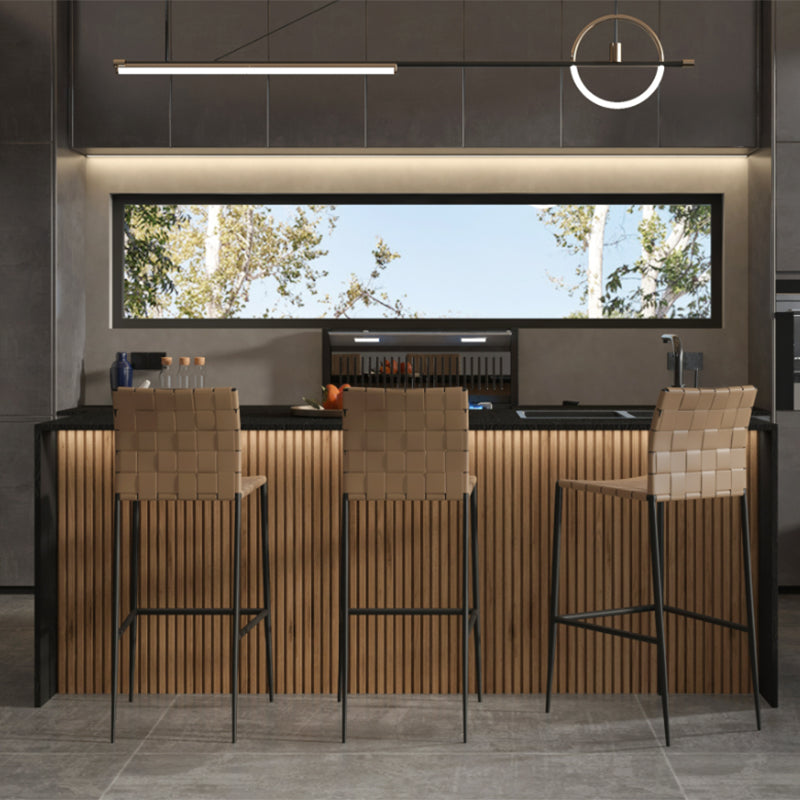 Modern Backrest Bar Stool Leather Counter Stool for Living Room Clearhalo 'Bar Furniture' 'Bar Stools' 'bar_stools' 'furn' 'furn_bar_stools' 'Furniture' 'Kitchen & Dining Furniture' 6794641