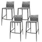 Modern Backrest Bar Stool Leather Counter Stool for Living Room Gray 4 Piece Set Clearhalo 'Bar Furniture' 'Bar Stools' 'bar_stools' 'furn' 'furn_bar_stools' 'Furniture' 'Kitchen & Dining Furniture' 6794642
