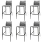 Modern Backrest Bar Stool Leather Counter Stool for Living Room Gray 6 Piece Set Clearhalo 'Bar Furniture' 'Bar Stools' 'bar_stools' 'furn' 'furn_bar_stools' 'Furniture' 'Kitchen & Dining Furniture' 6794645