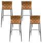 Modern Backrest Bar Stool Leather Counter Stool for Living Room Brown 4 Piece Set Clearhalo 'Bar Furniture' 'Bar Stools' 'bar_stools' 'furn' 'furn_bar_stools' 'Furniture' 'Kitchen & Dining Furniture' 6794653