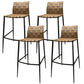 Modern Backrest Bar Stool Leather Counter Stool for Living Room Dark Brown 4 Piece Set Clearhalo 'Bar Furniture' 'Bar Stools' 'bar_stools' 'furn' 'furn_bar_stools' 'Furniture' 'Kitchen & Dining Furniture' 6794658
