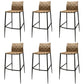 Modern Backrest Bar Stool Leather Counter Stool for Living Room Dark Brown 6 Piece Set Clearhalo 'Bar Furniture' 'Bar Stools' 'bar_stools' 'furn' 'furn_bar_stools' 'Furniture' 'Kitchen & Dining Furniture' 6794659