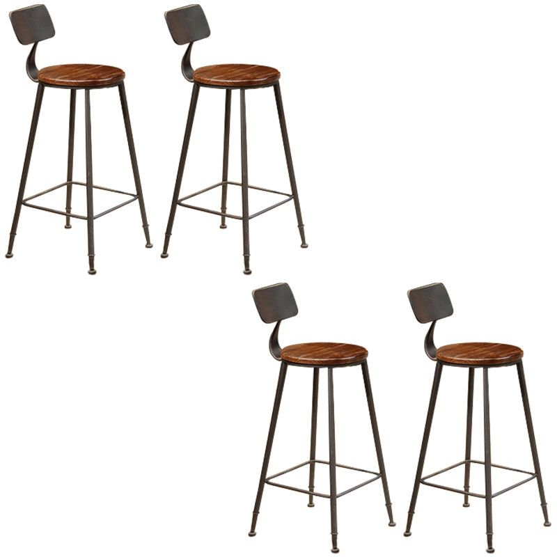 Tabouret de salle à manger industriel sans accoudoirs, tabouret de bar à dossier bas avec base en métal