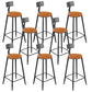 Tabouret de salle à manger industriel sans accoudoirs, tabouret de bar à dossier bas avec base en métal