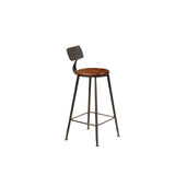 Industrial Armless Dining Stool Low Back Bar Stool with Metal Base