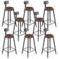 Industrial Armless Dining Stool Low Back Bar Stool with Metal Base