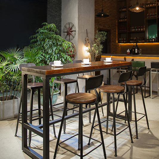 Sgabello da pranzo senza braccio industriale sgabello da bar sul retro con base di metallo