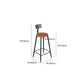Tabouret de salle à manger industriel sans accoudoirs, tabouret de bar à dossier bas avec base en métal