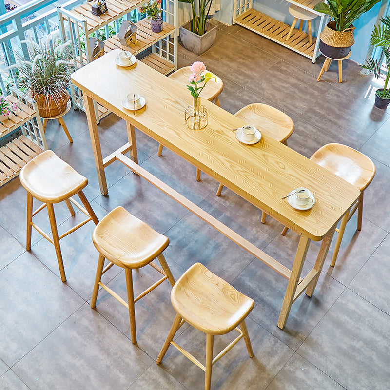 Sgabello da bar moderno cenere di cenere in legno massiccio per sala da pranzo