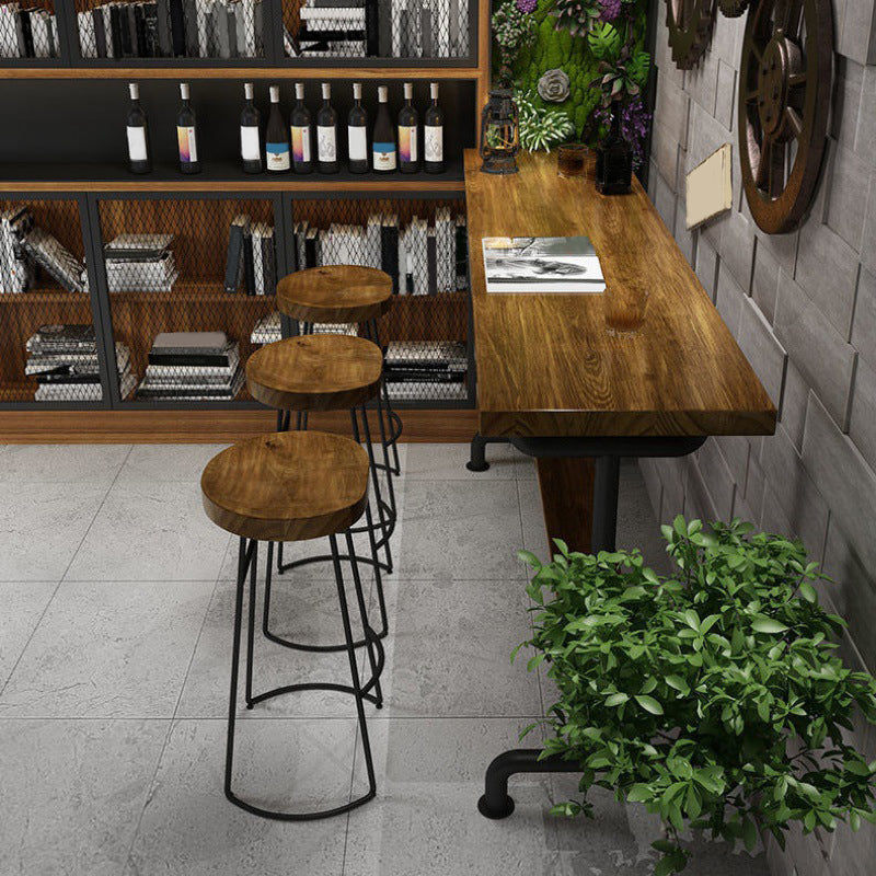 Armless Solid Wood Dining Stool Contemporary Bar Stool with Footrest Clearhalo 'Bar Furniture' 'Bar Stools' 'bar_stools' 'furn' 'furn_bar_stools' 'Furniture' 'Kitchen & Dining Furniture' 6794744