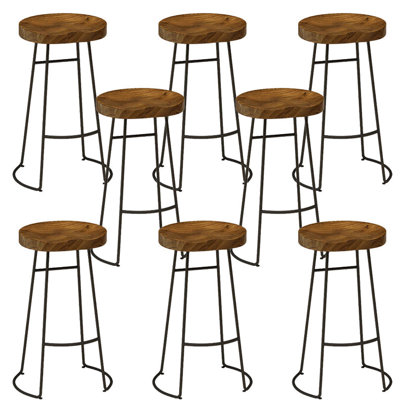 Armless Solid Wood Dining Stool Contemporary Bar Stool with Footrest 8 Piece Set Clearhalo 'Bar Furniture' 'Bar Stools' 'bar_stools' 'furn' 'furn_bar_stools' 'Furniture' 'Kitchen & Dining Furniture' 6794745