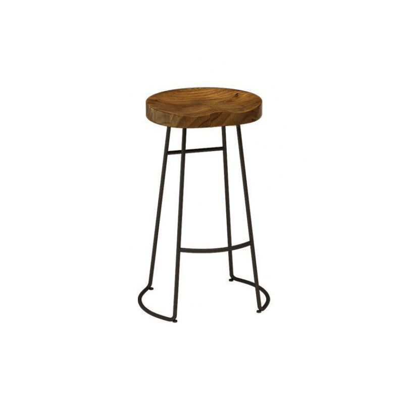 Armless Solid Wood Dining Stool Contemporary Bar Stool with Footrest Clearhalo 'Bar Furniture' 'Bar Stools' 'bar_stools' 'furn' 'furn_bar_stools' 'Furniture' 'Kitchen & Dining Furniture' 6794747