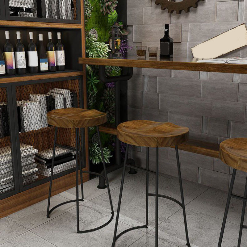 Armless Solid Wood Dining Stool Contemporary Bar Stool with Footrest Clearhalo 'Bar Furniture' 'Bar Stools' 'bar_stools' 'furn' 'furn_bar_stools' 'Furniture' 'Kitchen & Dining Furniture' 6794748