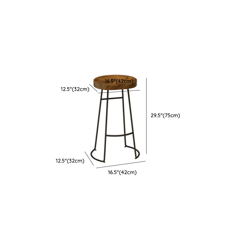 Armless Solid Wood Dining Stool Contemporary Bar Stool with Footrest Clearhalo 'Bar Furniture' 'Bar Stools' 'bar_stools' 'furn' 'furn_bar_stools' 'Furniture' 'Kitchen & Dining Furniture' 6794751