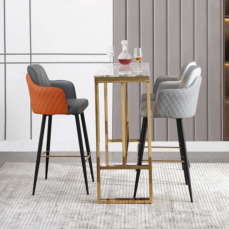 GLAM STYLE Barhocker Leder Rückenlehne Barhocker für Esszimmer