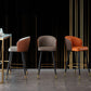 Glamstil Barhocker Leder -Rückenlehne Hocker für Esszimmer mit Metallbeinen