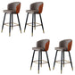 Glamstil Barhocker Leder -Rückenlehne Hocker für Esszimmer mit Metallbeinen
