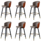 Glamstil Barhocker Leder -Rückenlehne Hocker für Esszimmer mit Metallbeinen