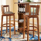 Modern Style Bar Stool Solid Wood Backrest Bar Stools with Swivel