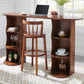 Modern Style Bar Stool Solid Wood Backrest Bar Stools with Swivel