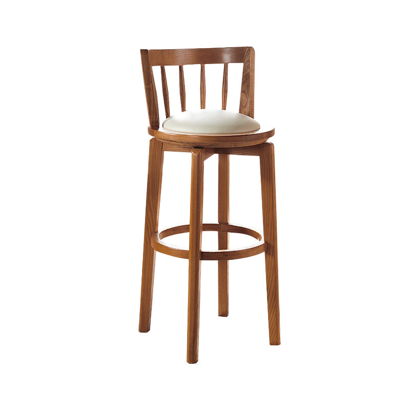 Modern Style Bar Stool Solid Wood Backrest Bar Stools with Swivel