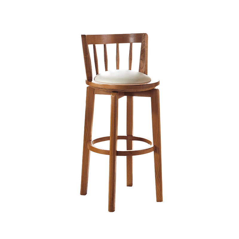 Modern Style Bar Stool Solid Wood Backrest Bar Stools with Swivel