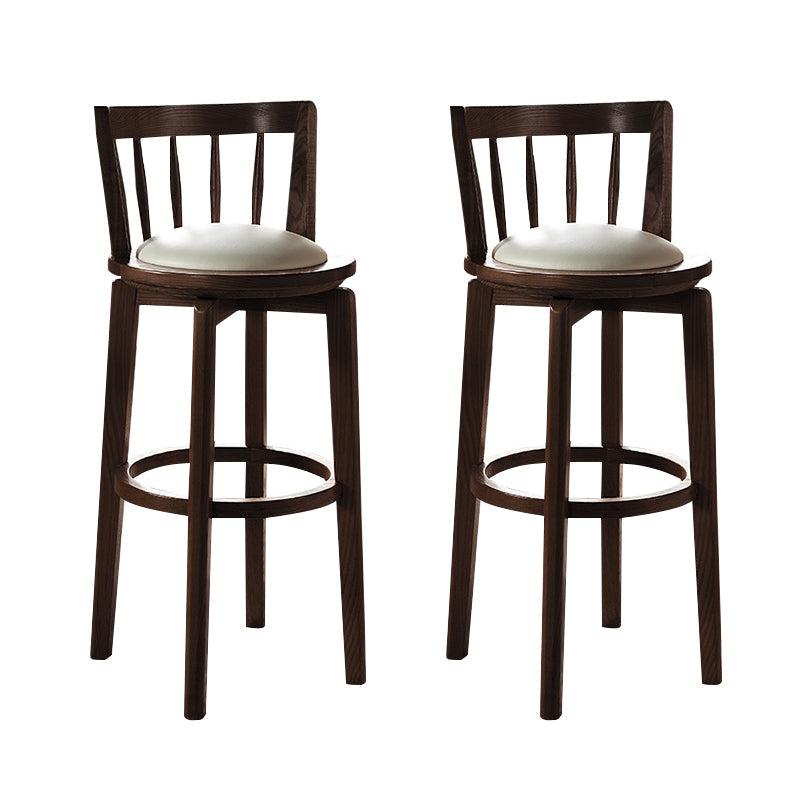 Modern Style Bar Stool Solid Wood Backrest Bar Stools with Swivel