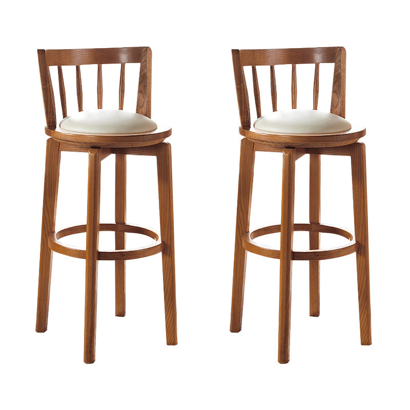 Modern Style Bar Stool Solid Wood Backrest Bar Stools with Swivel