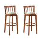 Modern Style Bar Stool Solid Wood Backrest Bar Stools with Swivel