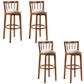 Modern Style Bar Stool Solid Wood Backrest Bar Stools with Swivel