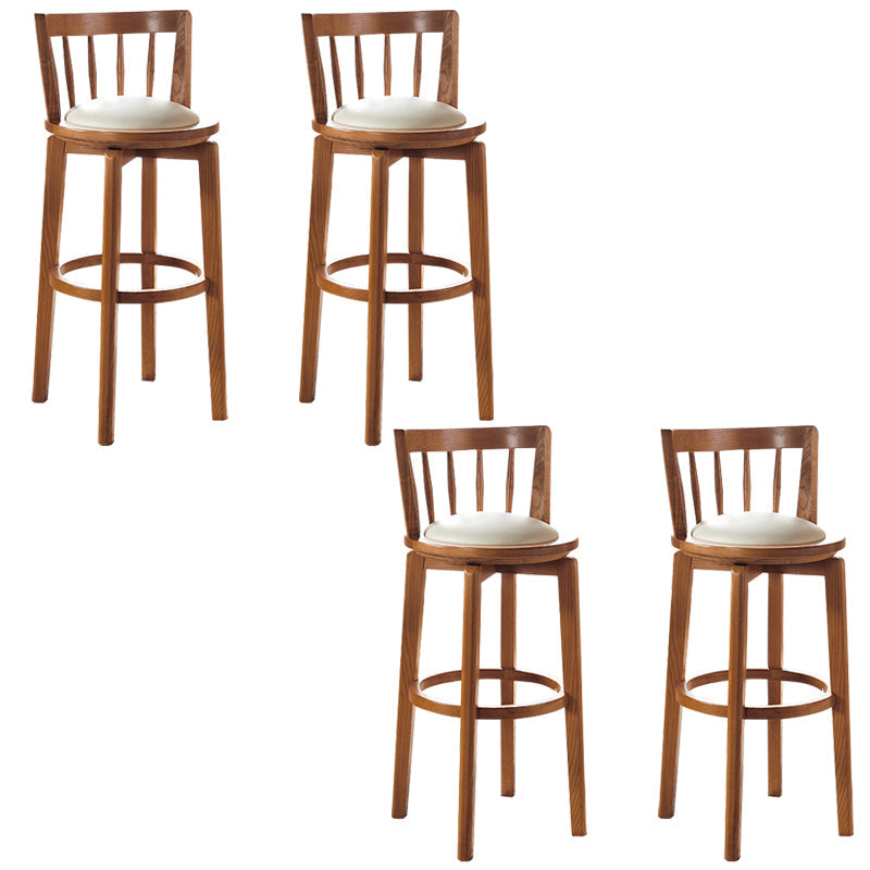 Modern Style Bar Stool Solid Wood Backrest Bar Stools with Swivel