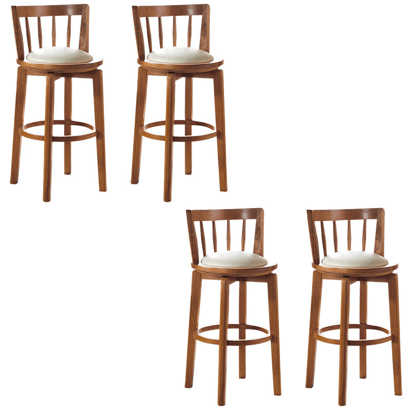 Modern Style Bar Stool Solid Wood Backrest Bar Stools with Swivel