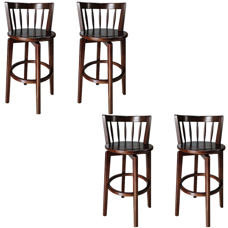 Modern Style Bar Stool Solid Wood Backrest Bar Stools with Swivel