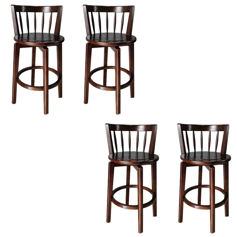 Modern Style Bar Stool Solid Wood Backrest Bar Stools with Swivel
